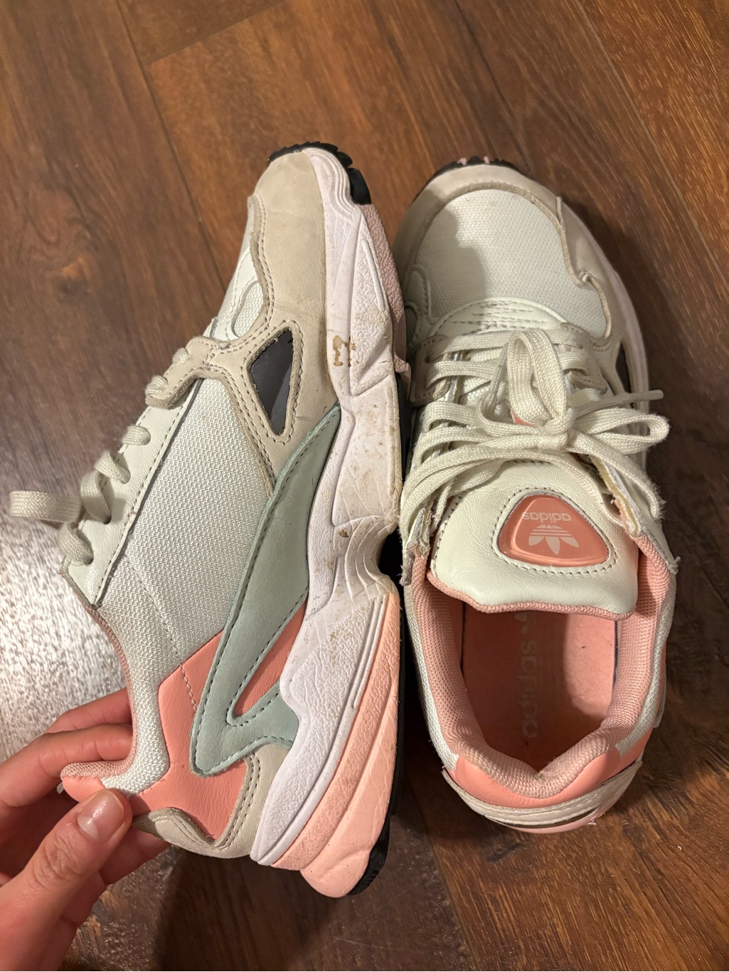 Adidas Falcon Originals Womens Sneakers White Pink Green
